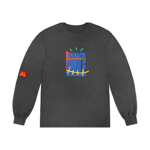 Travis Scott x McDonald's Cactus Jack Smile L/S T-shirt Black Pigment Dye Large